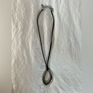 Lia Sophia silver toned and black necklace